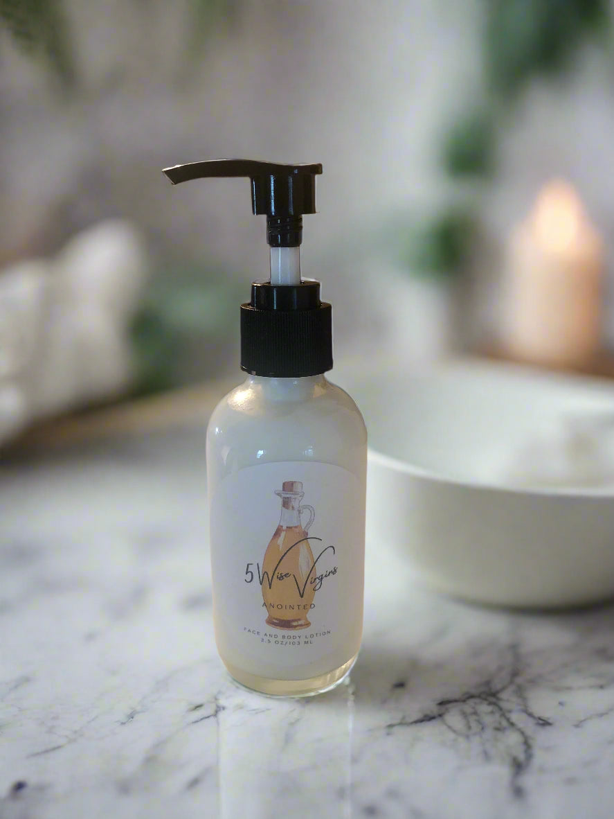 Lightweight Face and Body Lotion in Glass Bottle