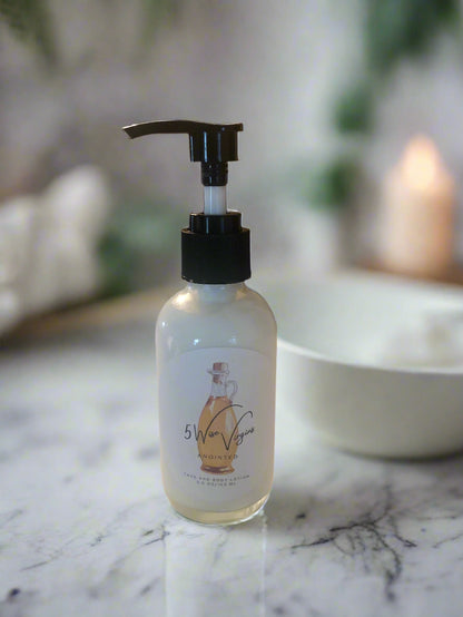 Lightweight Face and Body Lotion in Glass Bottle